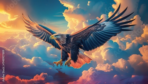 Wallpaper Mural eagle in the sky Torontodigital.ca