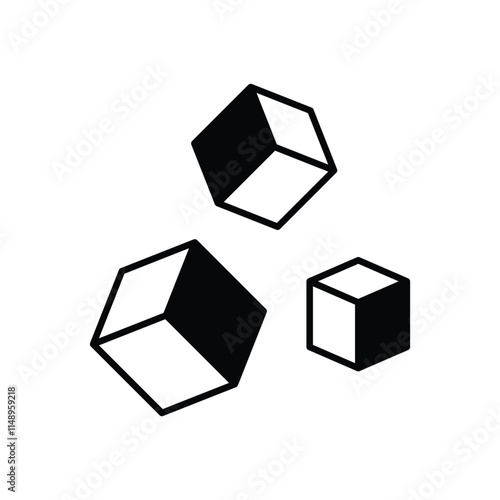 Ice cube vector icon