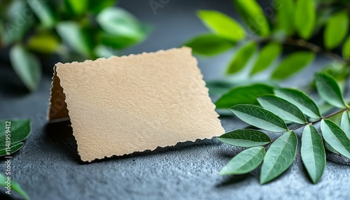 Wallpaper Mural Blank Notecard Amidst Lush Green Foliage Torontodigital.ca