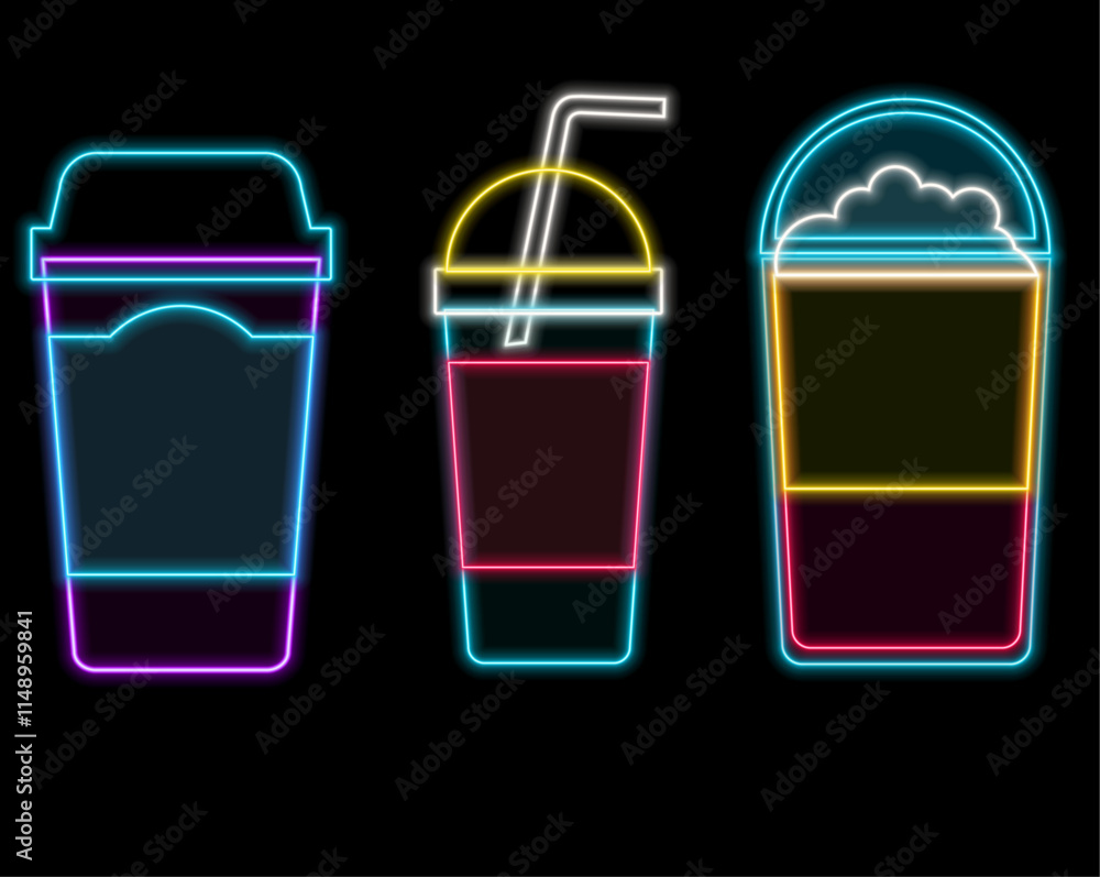 Milk shake Neon Signs Style Text Vector Milk shake Neon Signs Style Text Vector