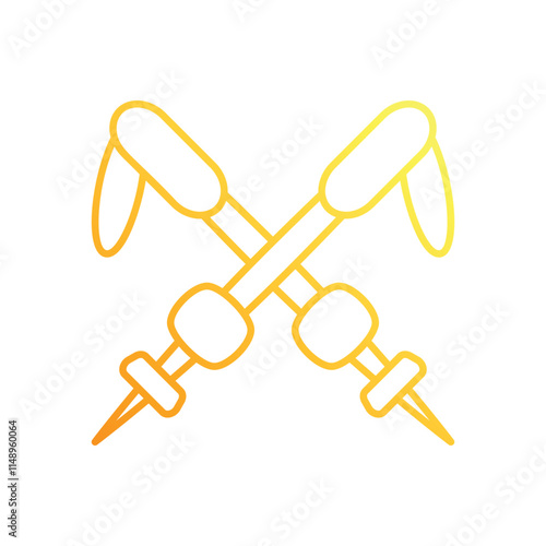 Ski poles vector icon