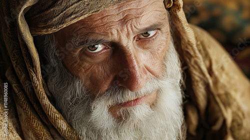 Biblical Man Portrait with Wisdom and Faith photo