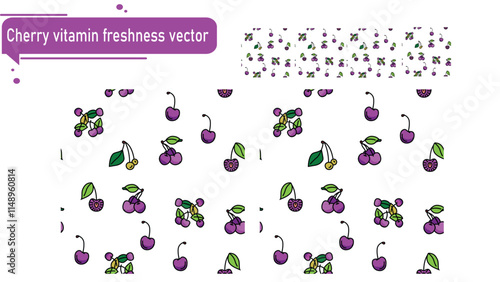  abstract design vector cherry vitamin freshness sets photo