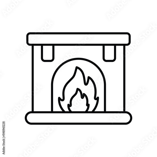 Fireplace vector icon