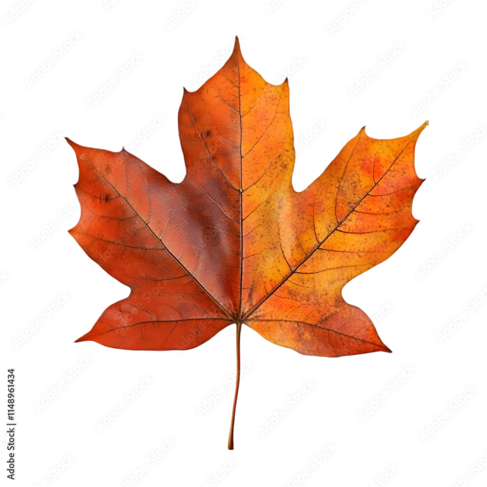 Obraz premium Autumn Maple Leaf Red Orange Fall Foliage Nature Photography Isolated Leaf