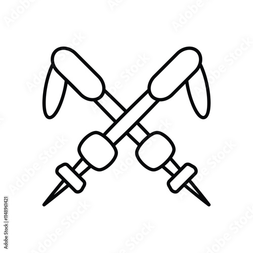 Ski poles vector icon