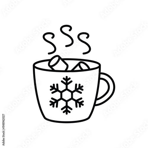 Hot cocoa mug vector icon