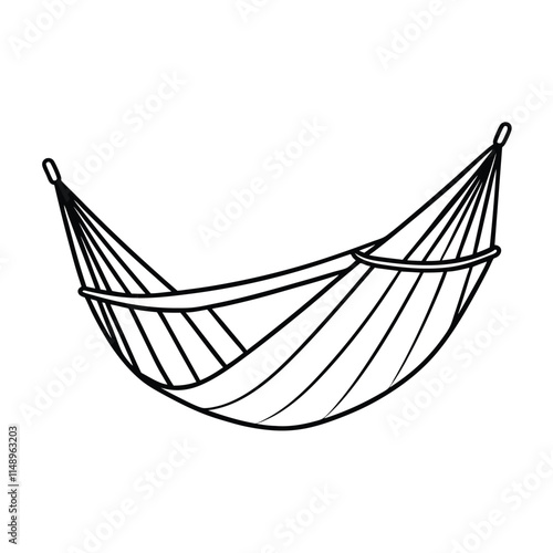 Editable Hammock Outline Vector Graphic