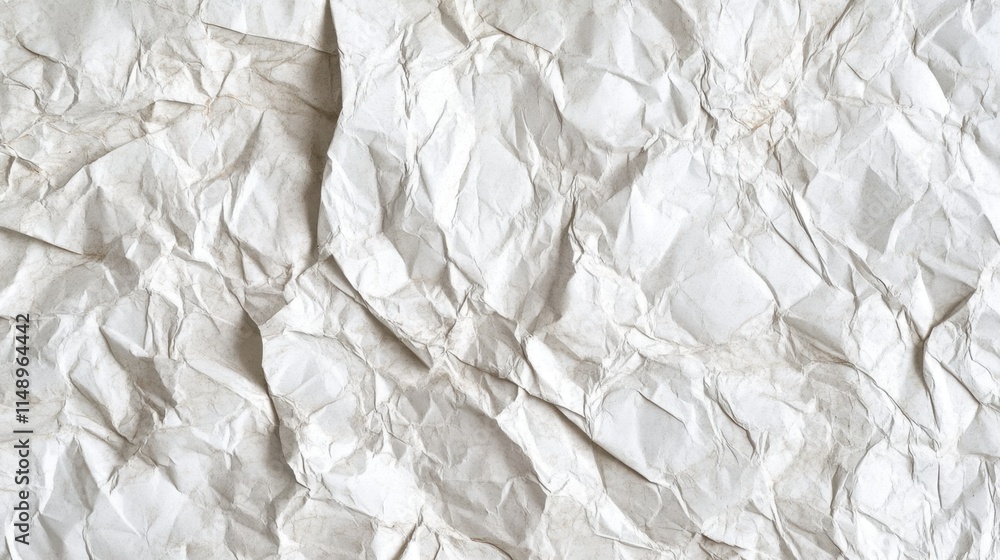 Fototapeta premium Crumpled white paper background.