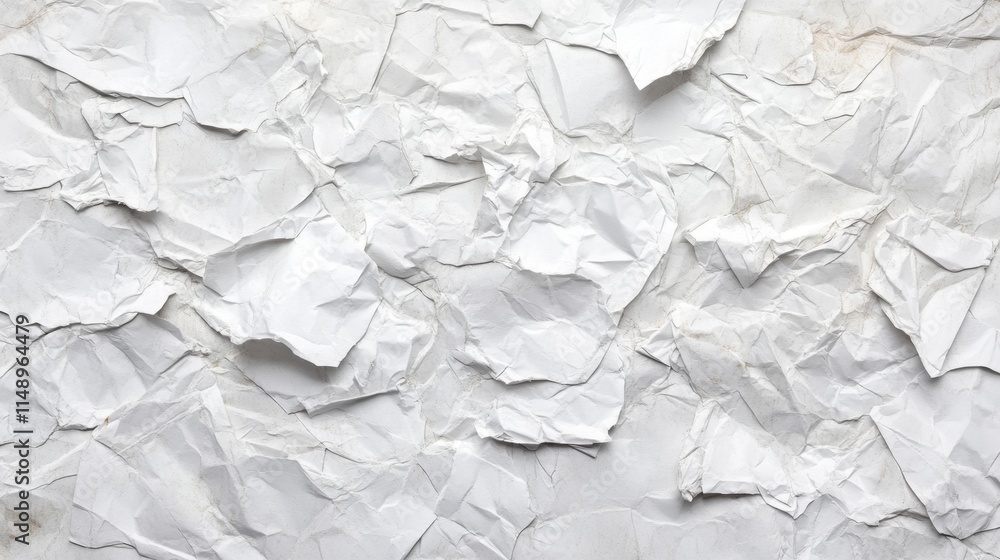 Obraz premium Crumpled white paper background. 