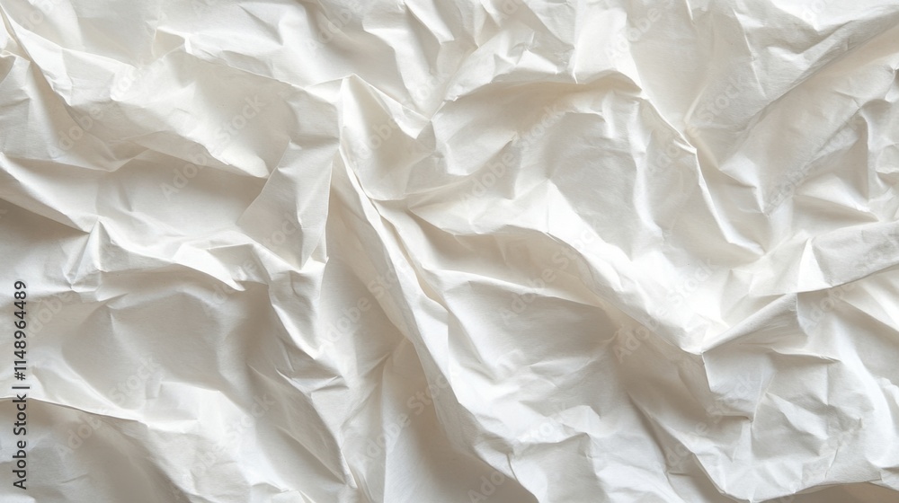 Obraz premium Crumpled white paper background.