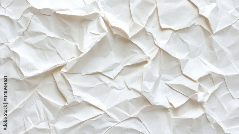 Obraz premium Crumpled white paper background. 