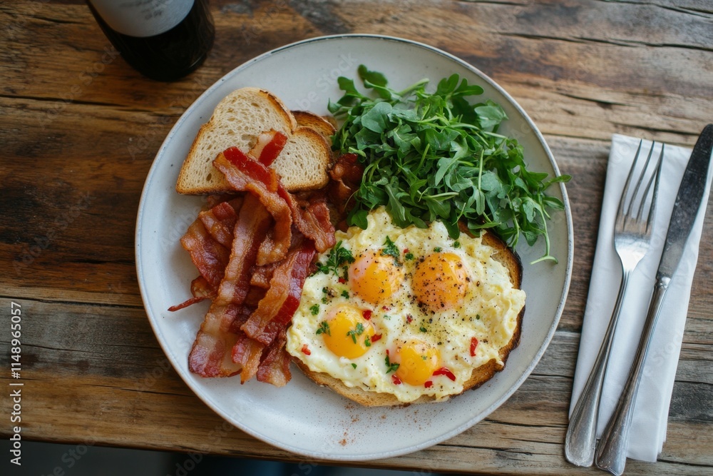 Scrumptious Breakfast Plate with Bacon and Eggs Scrumptious Breakfast Plate with Bacon and Eggs