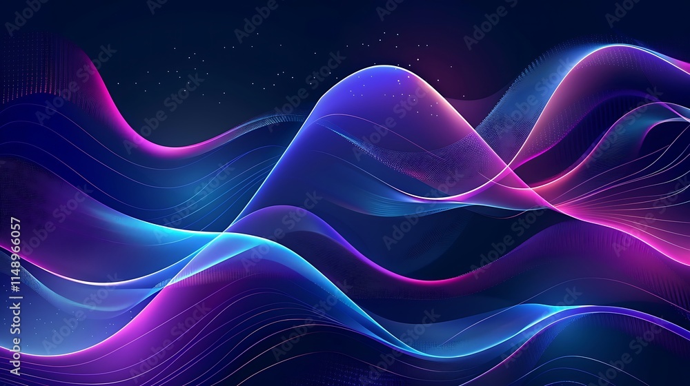 Abstract Neon Waveforms: A Symphony of Light and Color Abstract Neon Waveforms: A Symphony of Light and Color