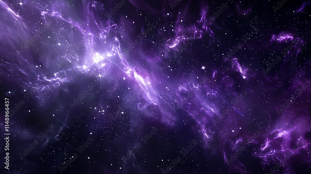 Obraz premium Purple Nebula: A Cosmic Dance of Light and Stardust
