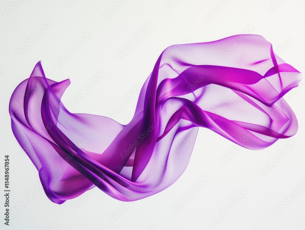 Fototapeta premium Purple Fabric Blowing in Wind