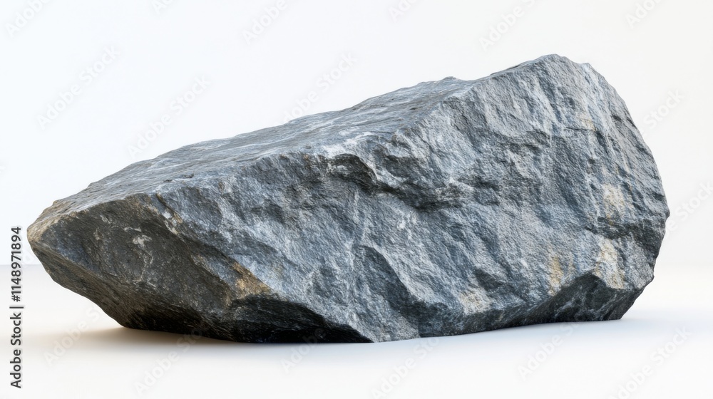 A Large Grey Rock Isolated On White Background A Large Grey Rock Isolated On White Background