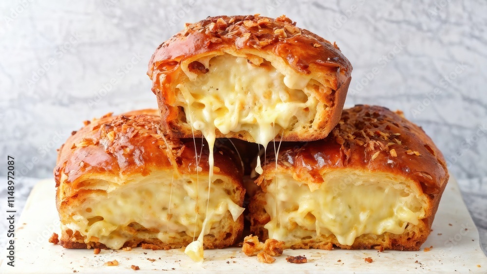 Deep-fried cheese crispy buns. Buns sprinkled with fresh herbs. Deep-fried cheese crispy buns. Buns sprinkled with fresh herbs.
