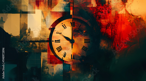 Time immemorial concept on abstract design. Immemorial. Illustration