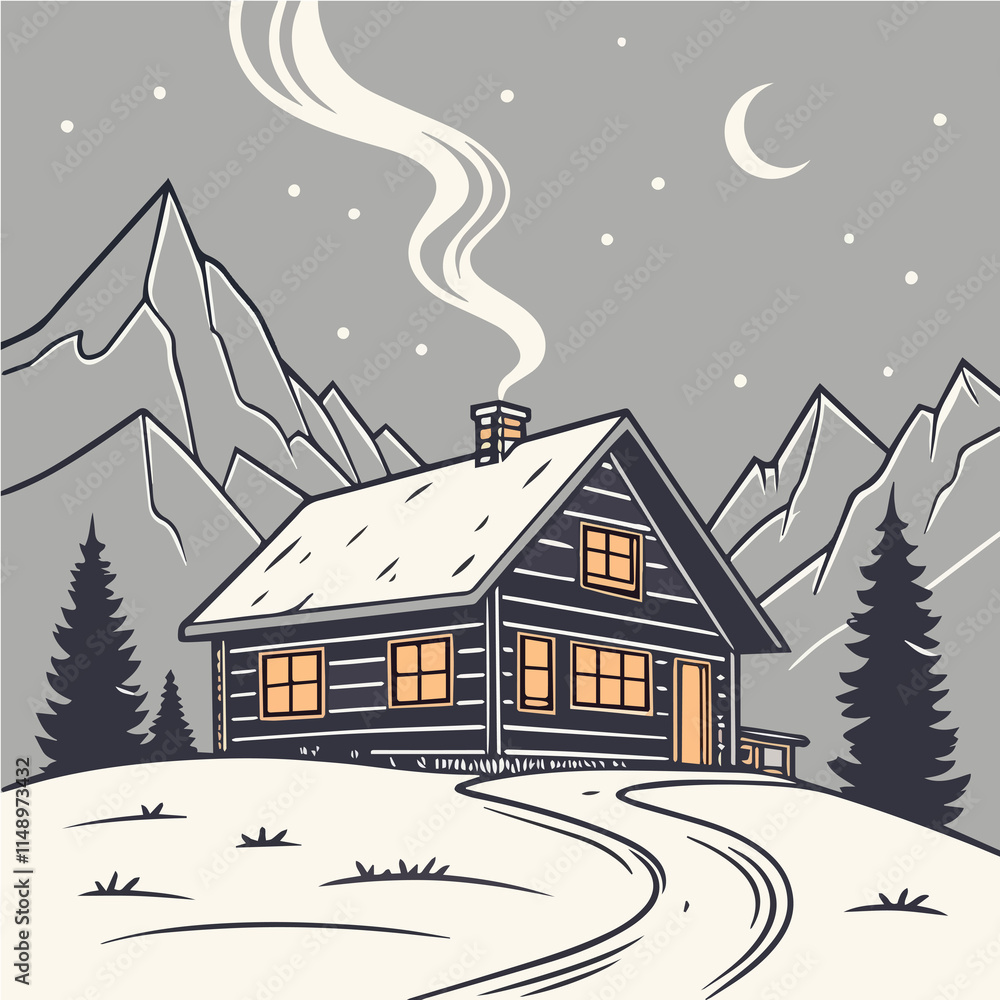 winter landscape with house winter landscape with house