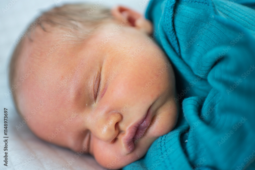 Newborn baby, 4 days old, sleeping. Newborn baby, 4 days old, sleeping.