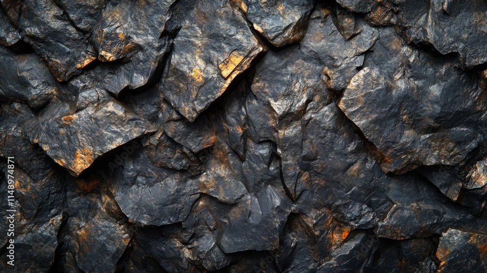 Dark Rough Textured Rock Face Surface Dark Rough Textured Rock Face Surface