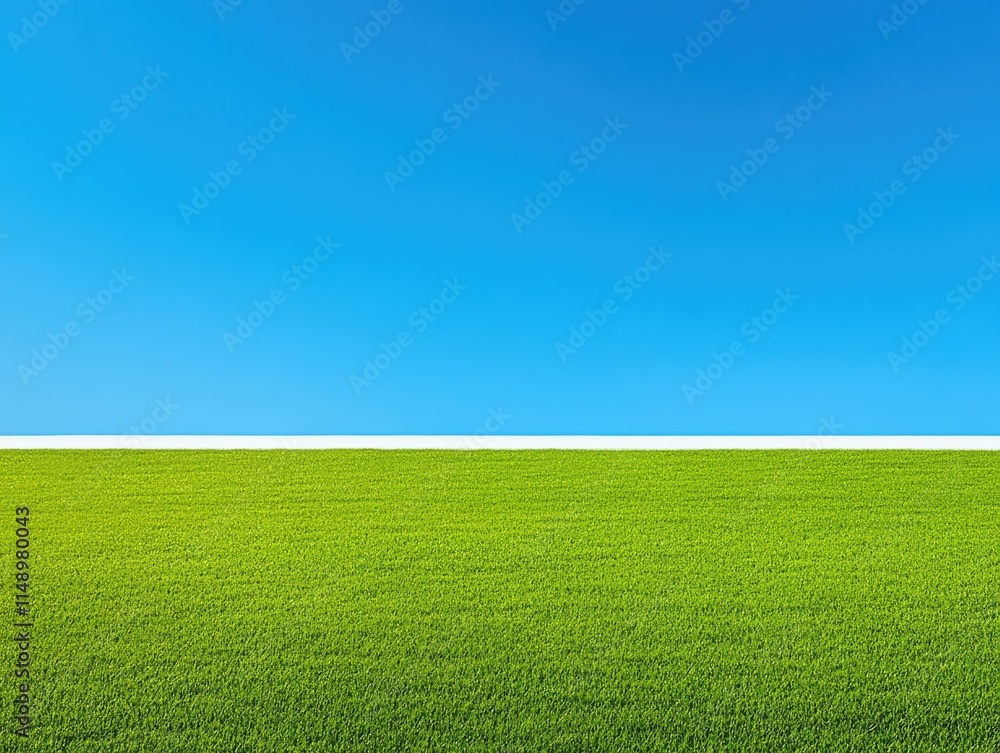 Obraz premium Green Field with Blue Sky
