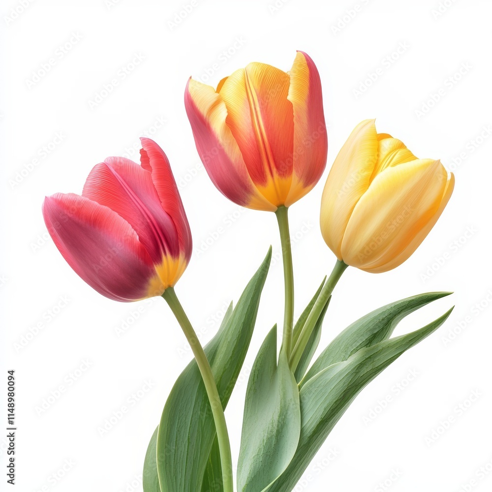Spring tulips on white Spring tulips on white