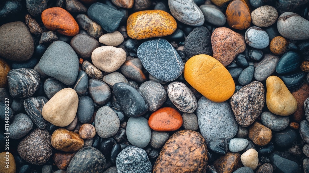 Colorful Smooth Stones Riverbed Background Colorful Smooth Stones Riverbed Background