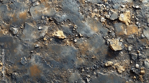 Dark Grey And Gold Rock Surface Texture
