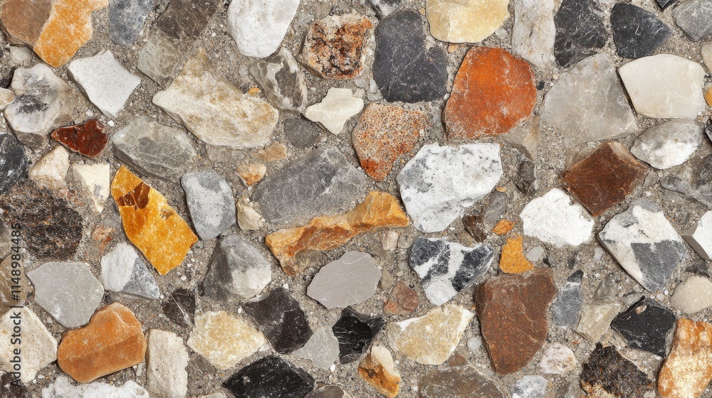 A Colorful Aggregate Stone Wall Texture A Colorful Aggregate Stone Wall Texture