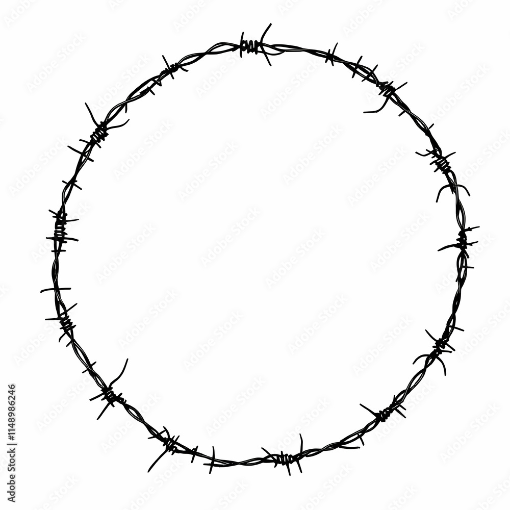 barbed wire border white background barbed wire border white background