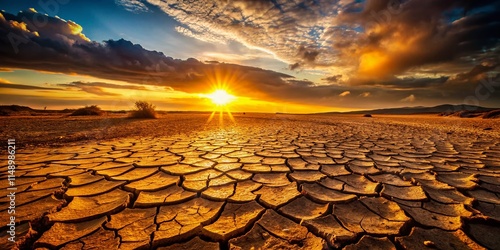 Dry Soil Texture Close-Up Silhouette Photography -  Arid Land Surface Detail