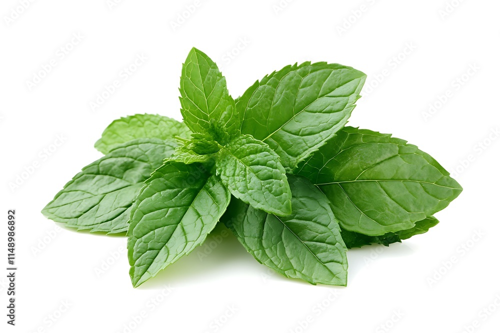 mint leaves isolated on white background mint leaves isolated on white background