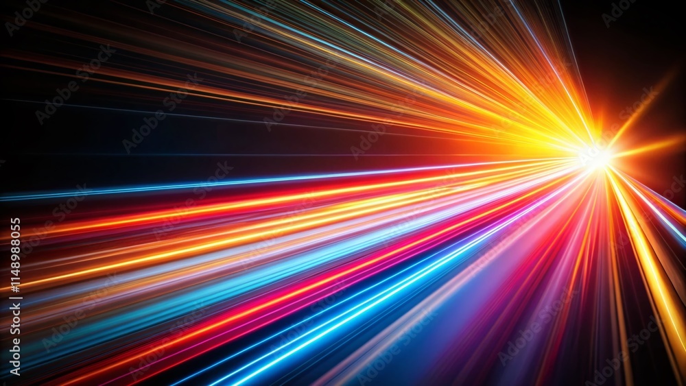 Dynamic Light Trails: Abstract Motion Blur Photography - Bright Streak on Dark Background Dynamic Light Trails: Abstract Motion Blur Photography - Bright Streak on Dark Background