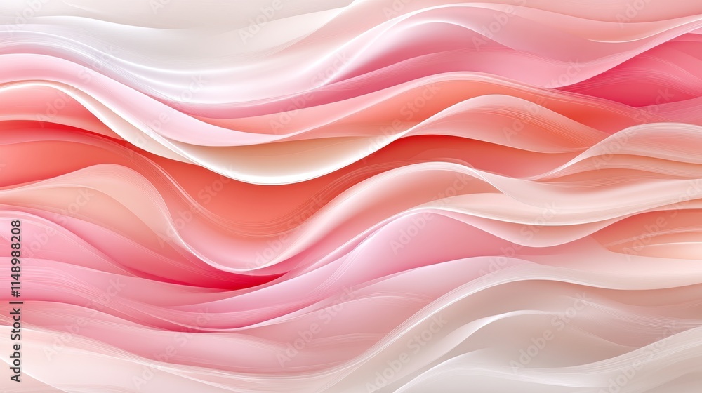 Obraz premium Luxury Fluid Marble Texture, Pink, Coral, Cream Swirls, Smooth Elegant Color Flow Background