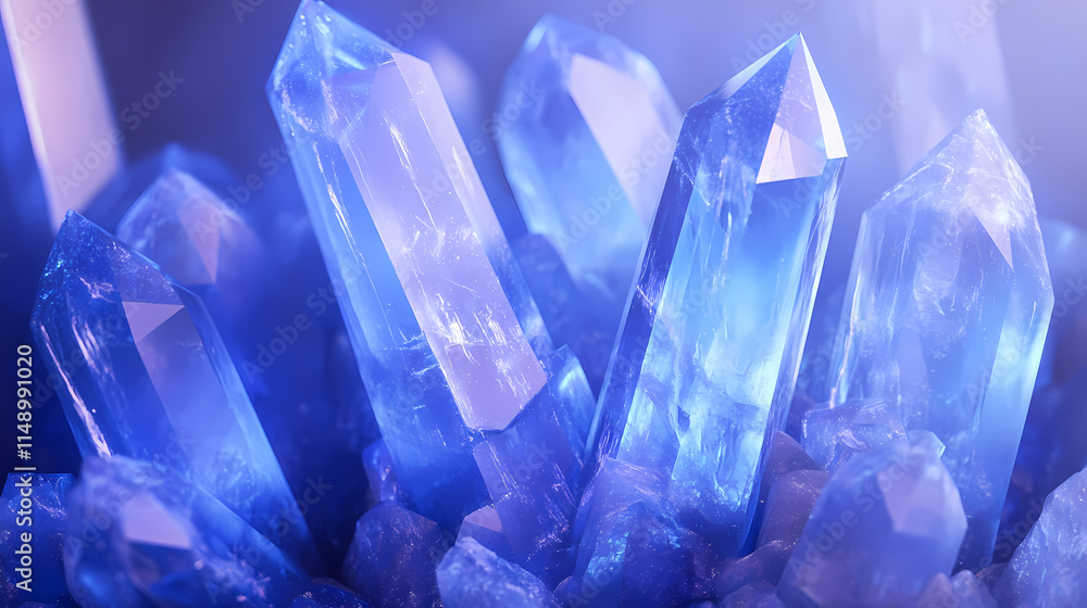 Background with blue crystals, gemstones. generative ai. Celestine. Illustration Background with blue crystals, gemstones. generative ai. Celestine. Illustration