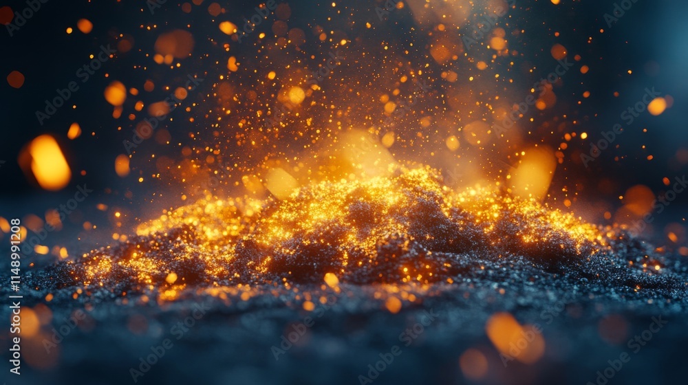 Fototapeta premium Glowing Embers Sparkles Ash and Fire