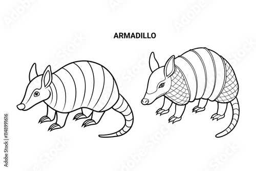 Armadillo Outline Editable Vector Illustration