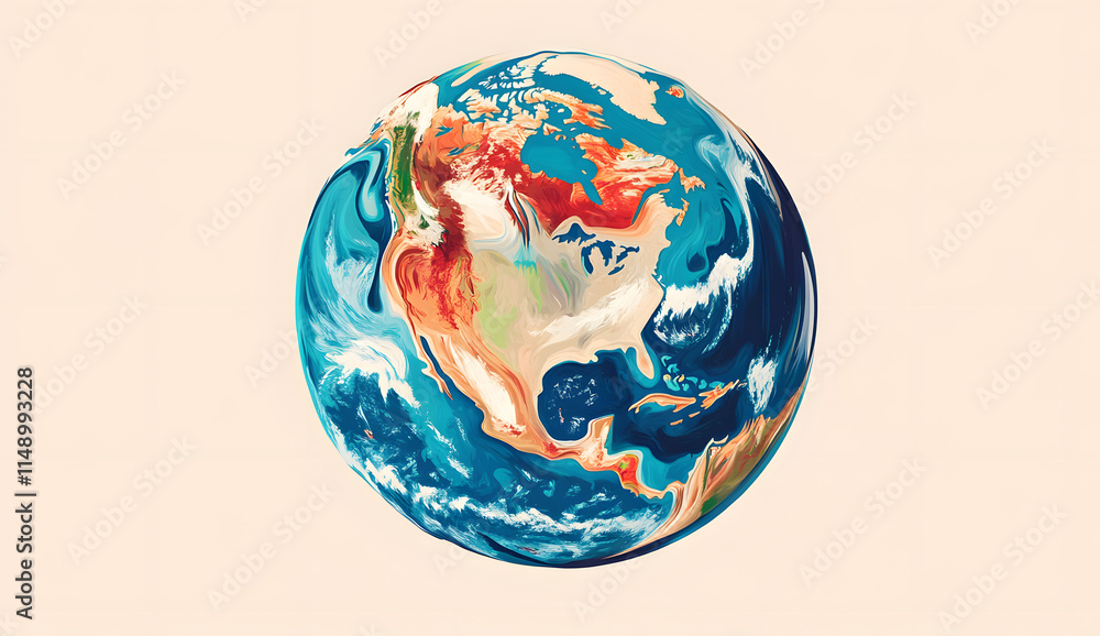 Artistic Representation of the Earth with Vivid Colors and Unique Textures Artistic Representation of the Earth with Vivid Colors and Unique Textures