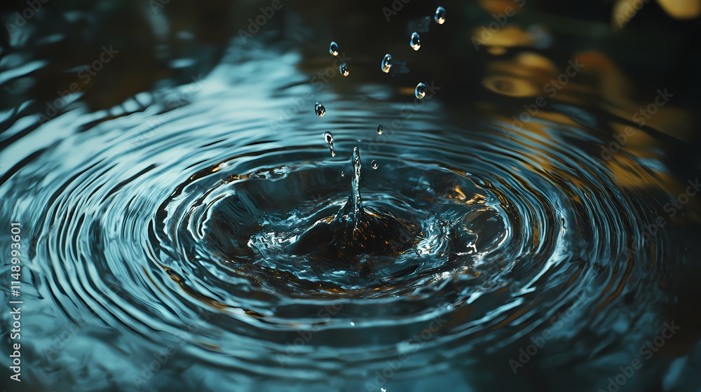 Water drop rippling on the surface. Rippling. Illustration Water drop rippling on the surface. Rippling. Illustration