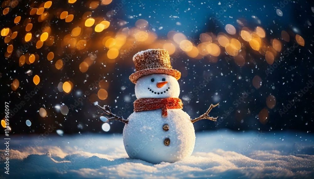 Obraz premium snowman with light background