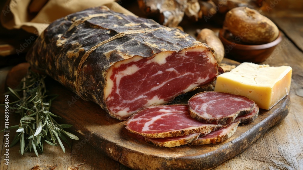 Gourmet Dried Meat and Cheese Selection Gourmet Dried Meat and Cheese Selection
