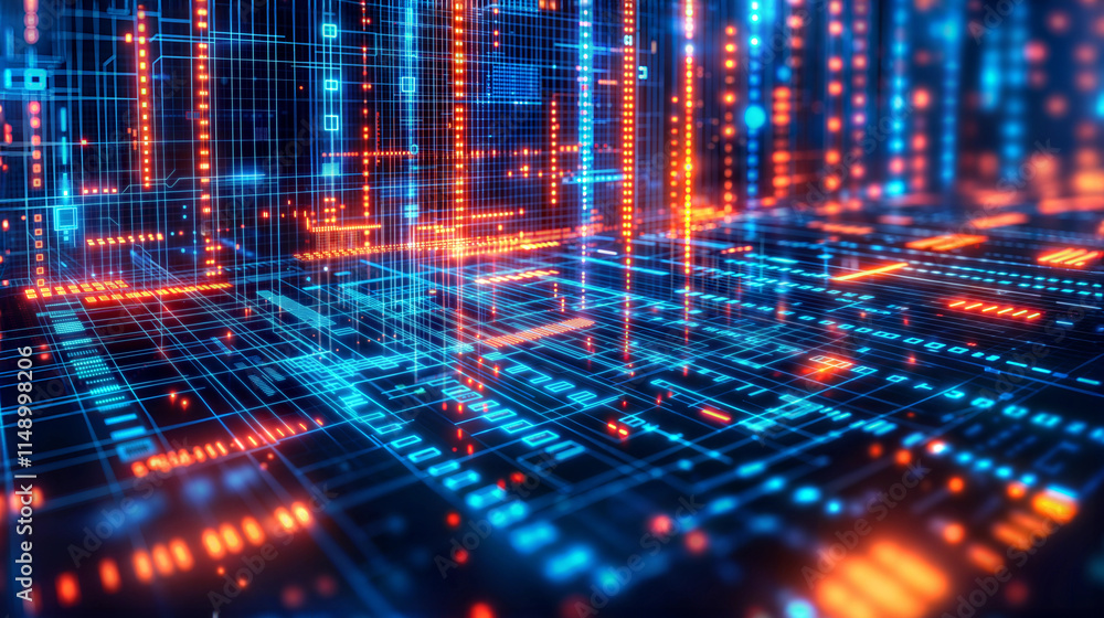 Dynamic data streams flowing through a digital network virtual environment high-tech viewpoint Dynamic data streams flowing through a digital network virtual environment high-tech viewpoint