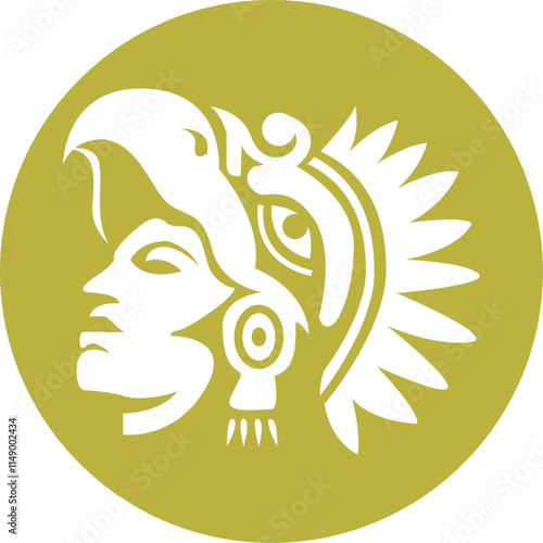 Illustration of an Aztec chief for a logo