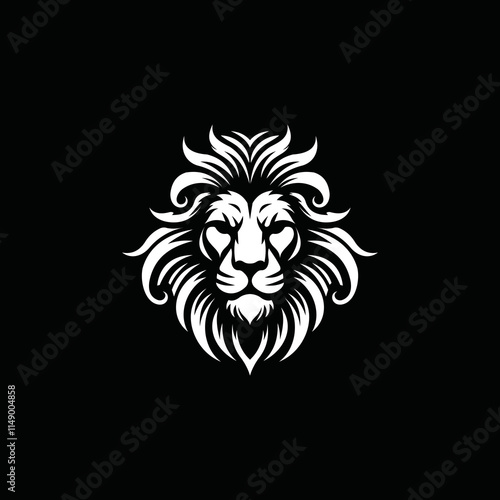 fearsome, authoritative, charismatic lion head logo