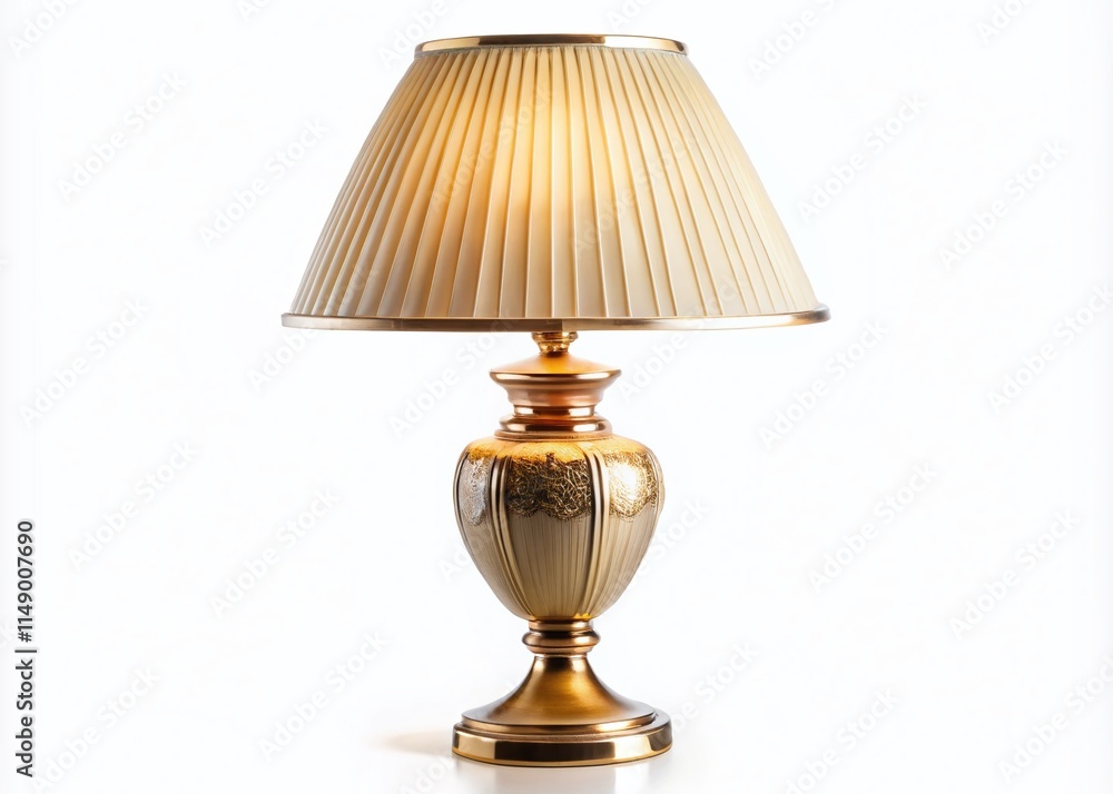 Elegant Table Lamp, Modern Desk Lamp, Home Decor Lighting, White Background, High-Resolution Stock Photo Elegant Table Lamp, Modern Desk Lamp, Home Decor Lighting, White Background, High-Resolution Stock Photo