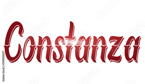 Constanza - name written  - red color, vector graphic design for parties and Christmas time, banners, postcards, sweatshirt, prints, cricut, silhouette, sublimation
