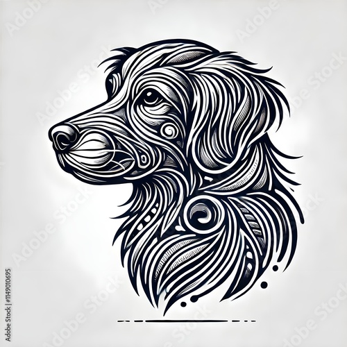 Wallpaper Mural line art dog design white background vactor Torontodigital.ca