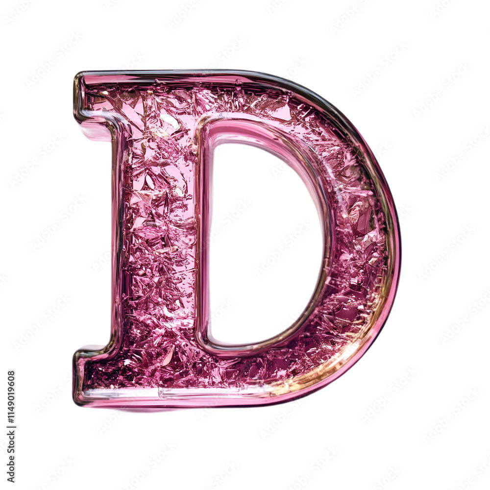 Sparkling Pink Crystal Letter D Elegant Font Alphabet Typography Design Element Sparkling Pink Crystal Letter D Elegant Font Alphabet Typography Design Element